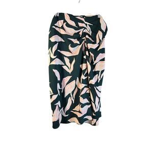 Nine West XXL Green/Beige Printed Skirt [0431]